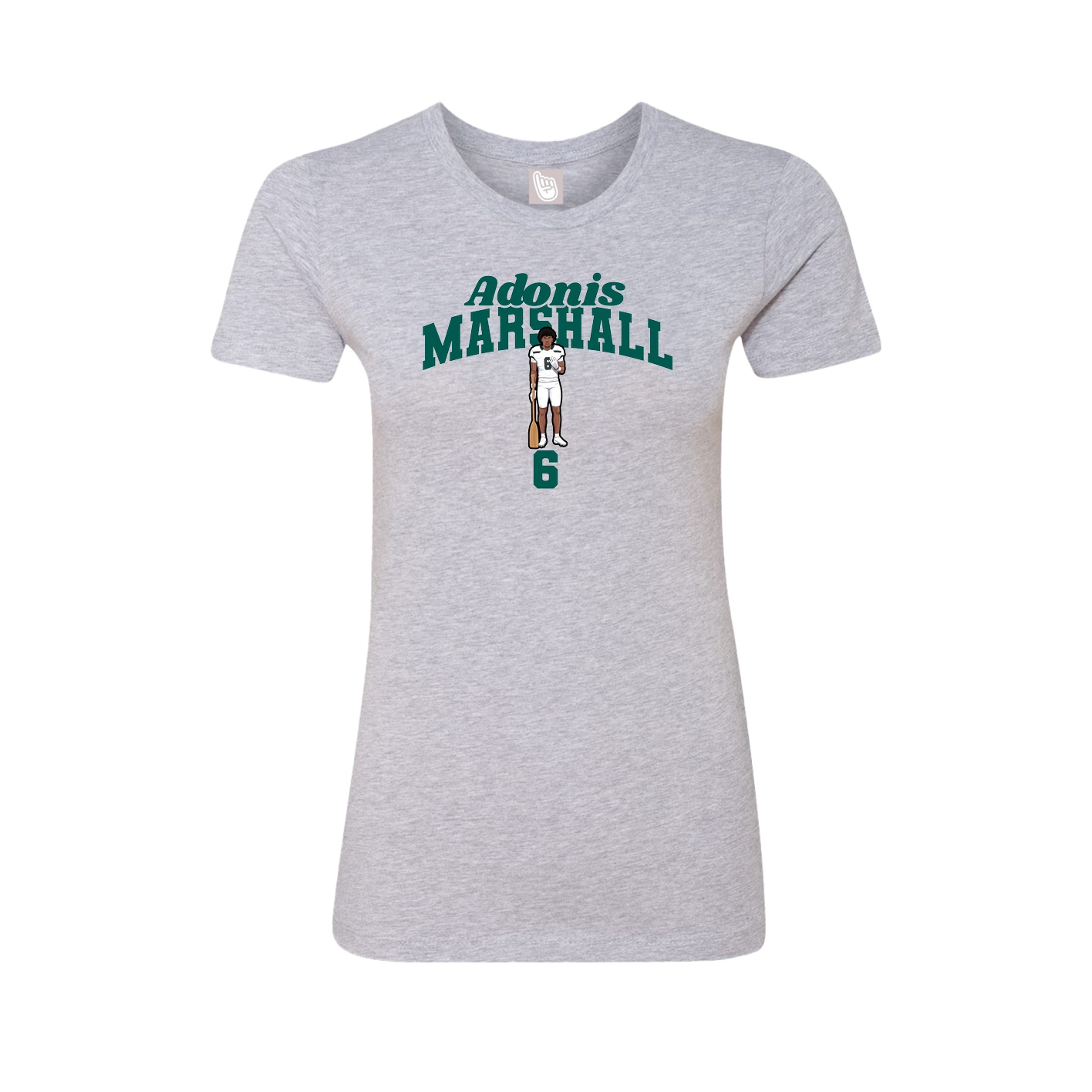 Fitted Women's Tee — Signature Arch in Grey