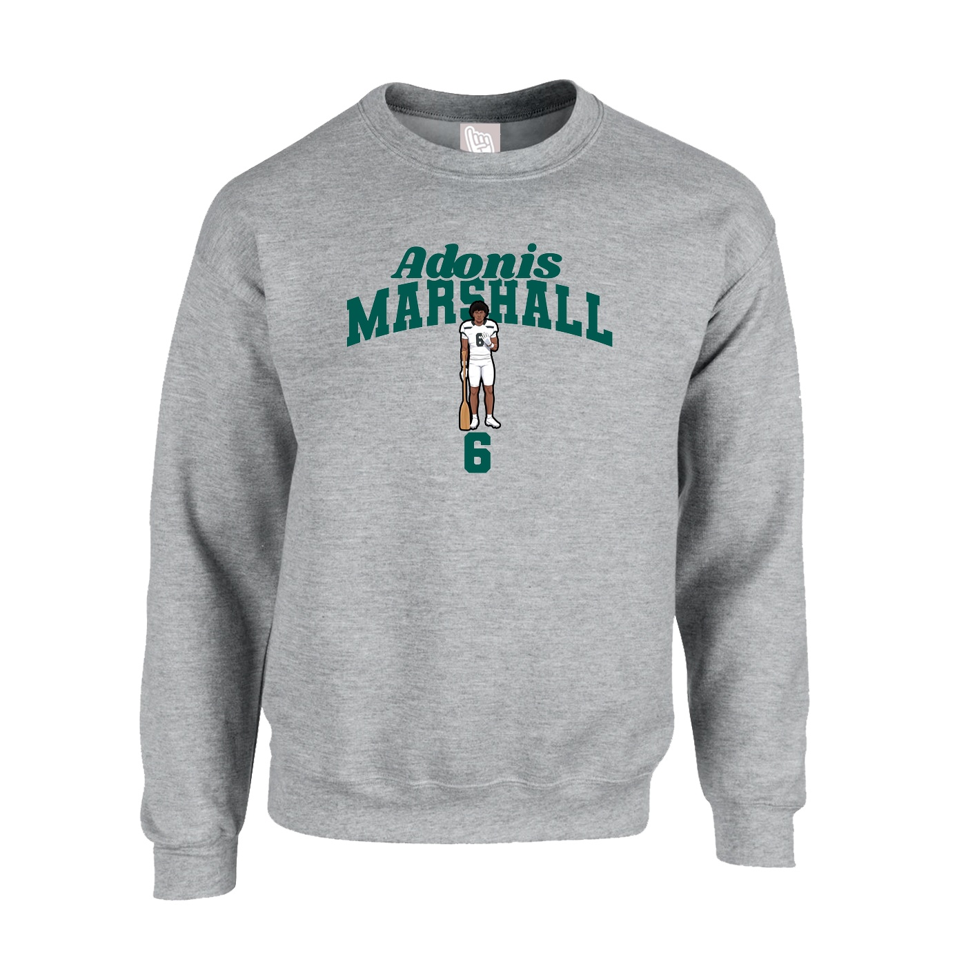Fleece Crew — Signature Arch in Grey