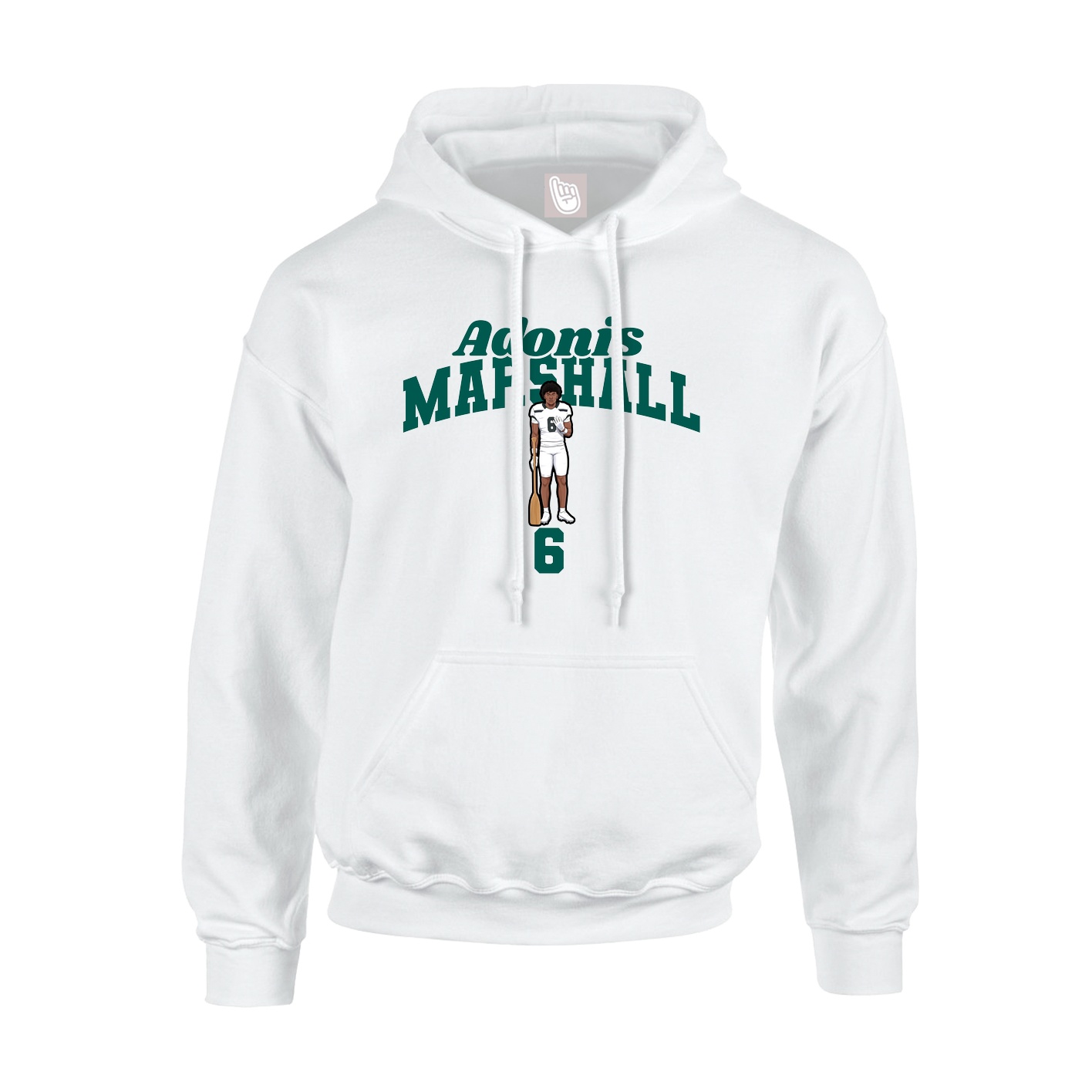 Youth Hoodie — Signature Arch in White