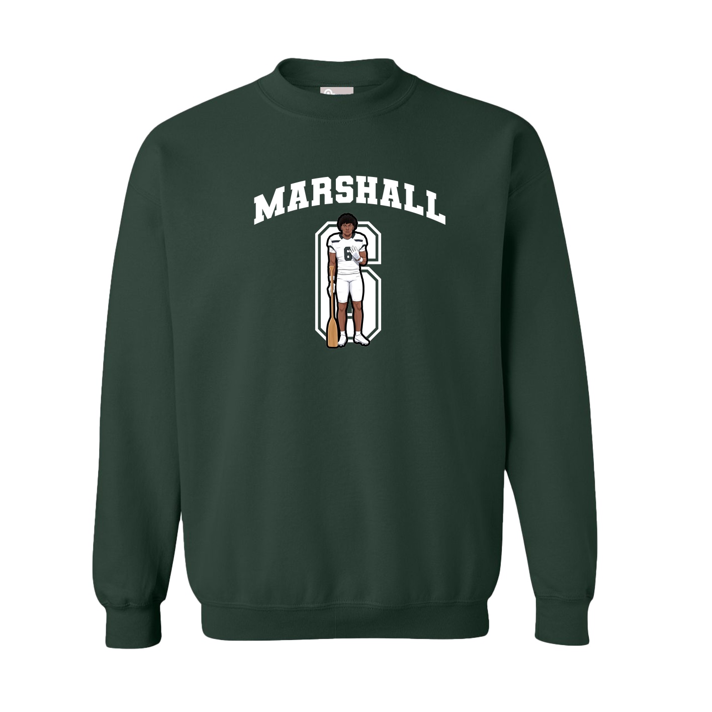 Fleece Crew — Number in Green