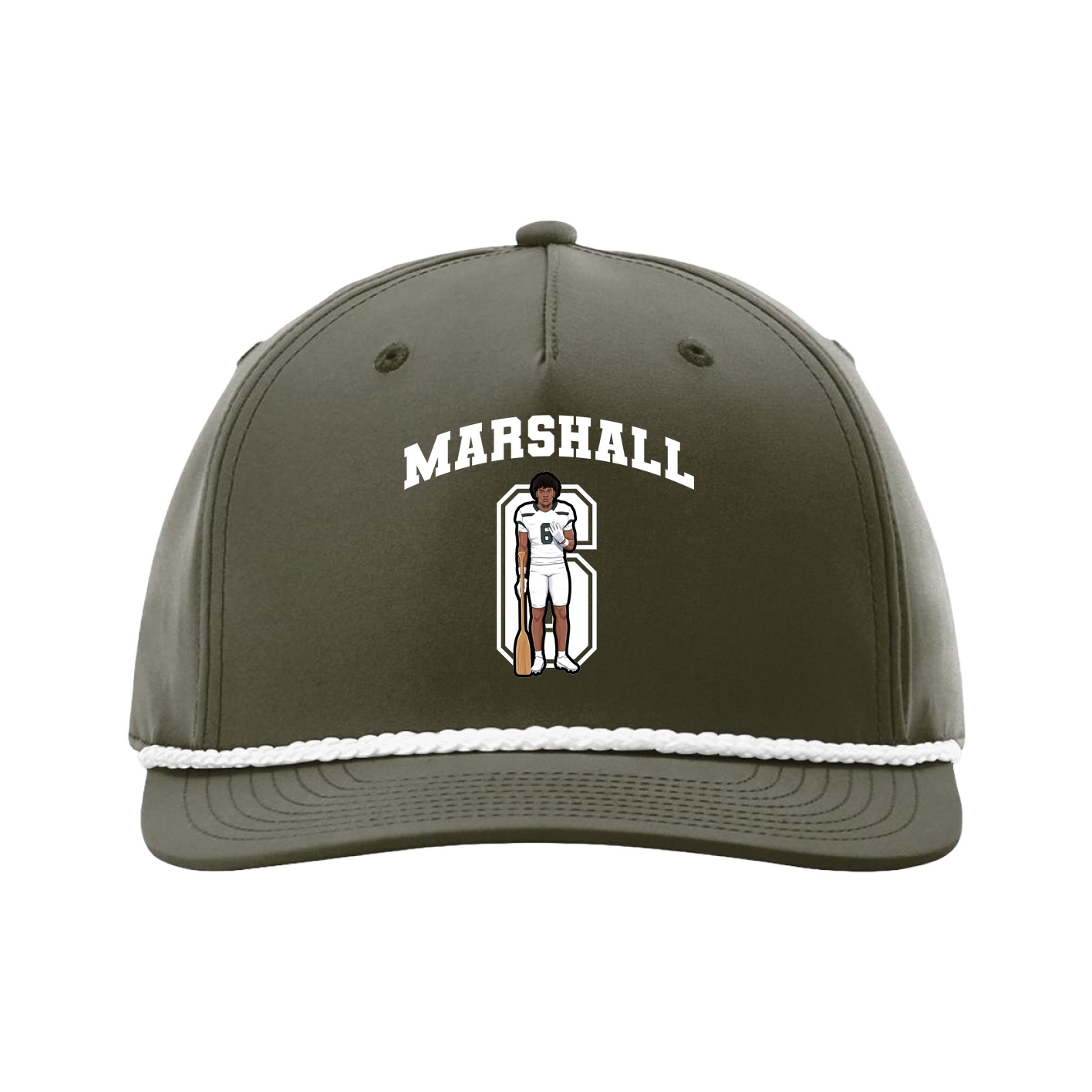 Five-Panel Classic Rope Cap — Number in Green