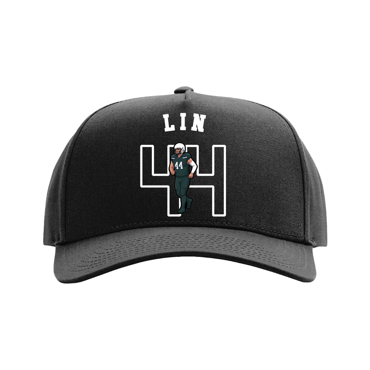 Full Fabric Five-Panel Champ Cap — Shirsey Arch in Black