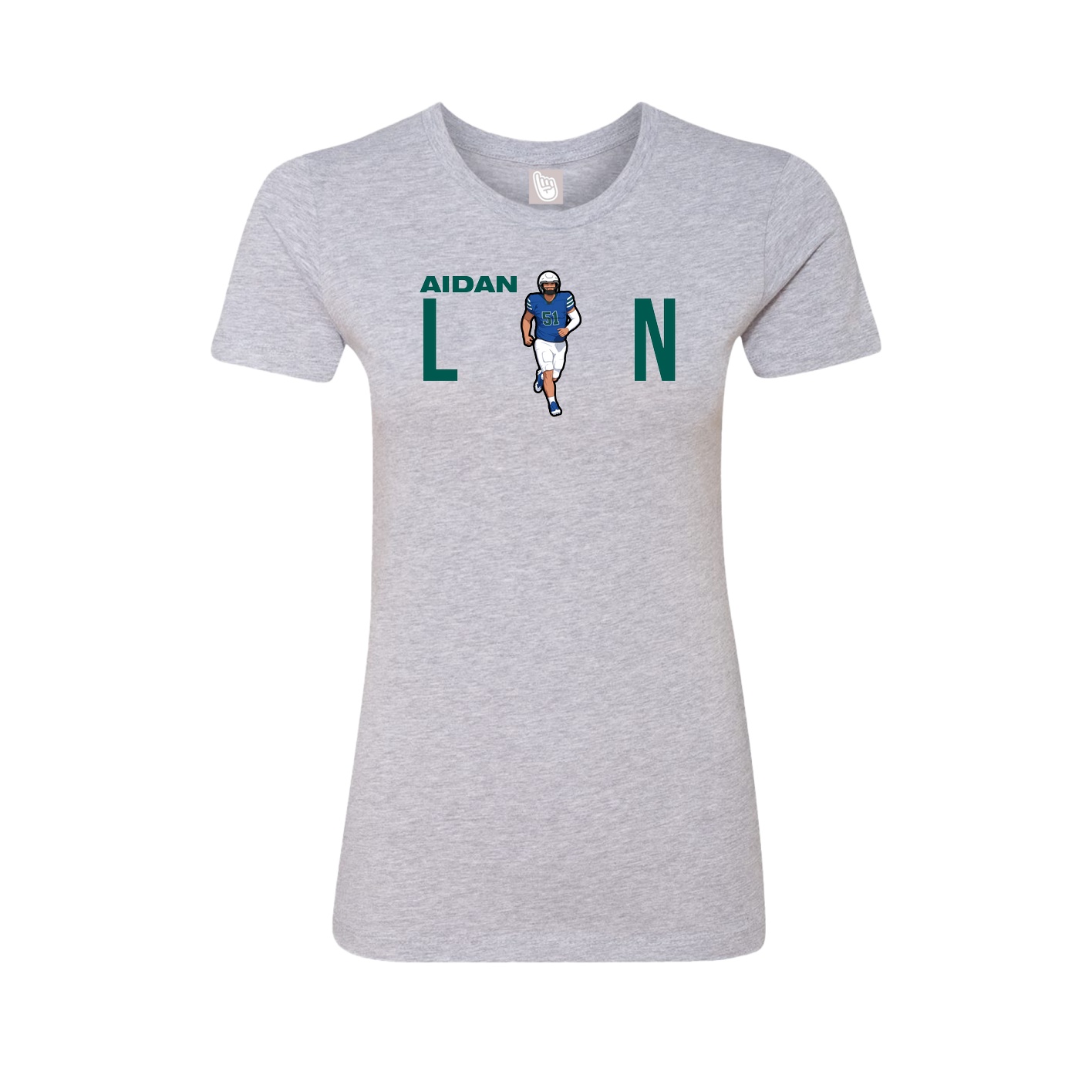 Fitted Women's Tee — Player Name in Grey