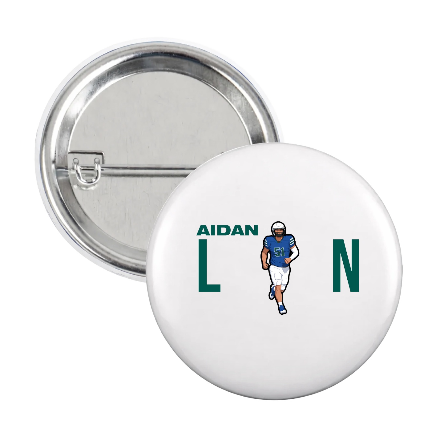 Game Day Button — Player Name in White