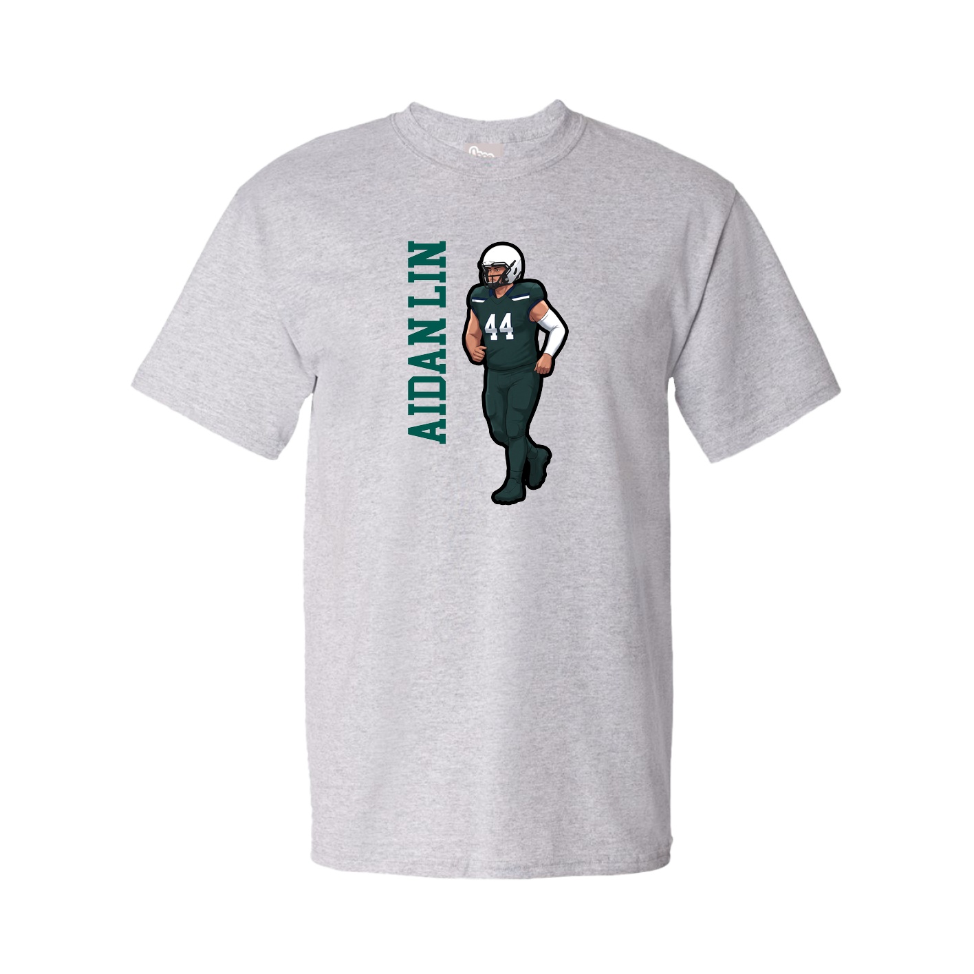 Youth Tee — Name Vertical in Grey