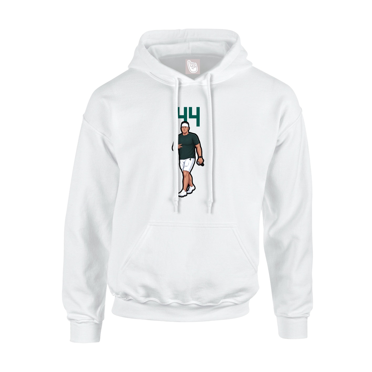 Youth Hoodie — Number Top in White