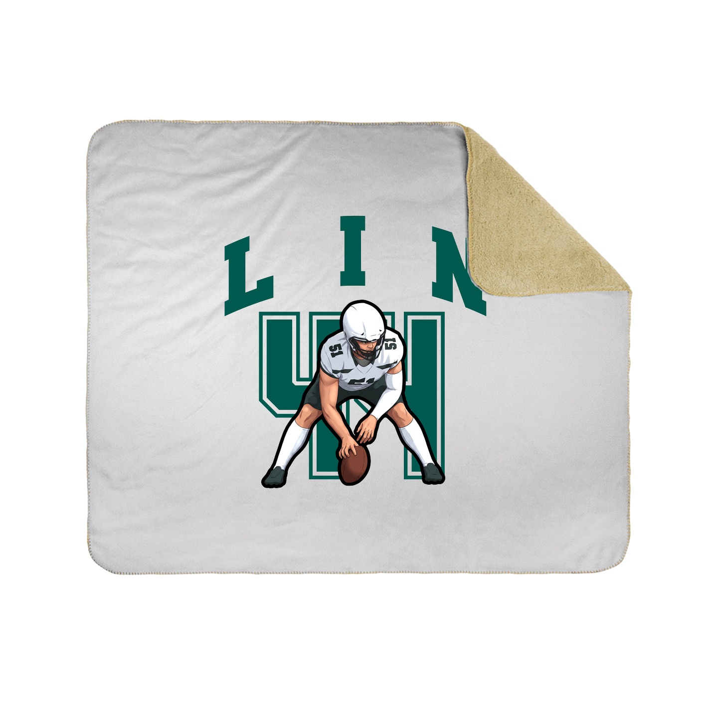 Throw Blanket — Number in White