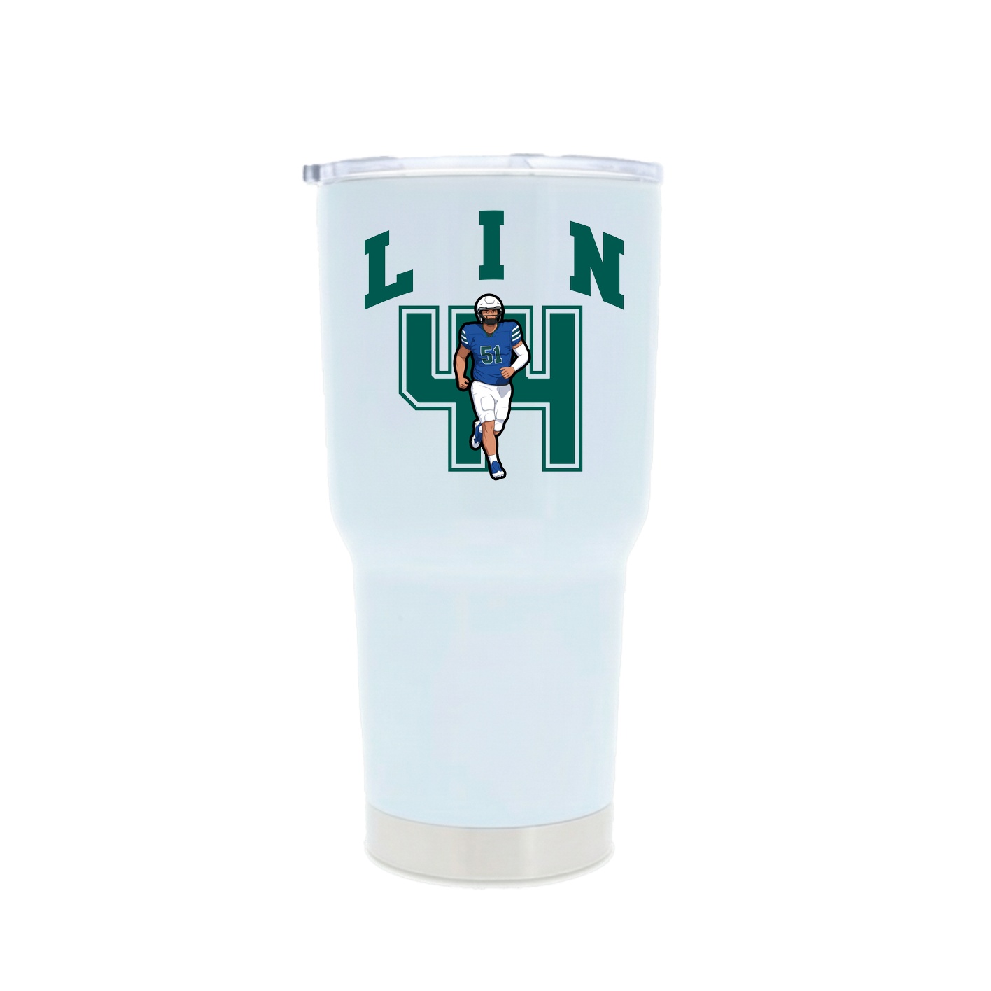 30oz Stainless Steel Tumbler — Number in White