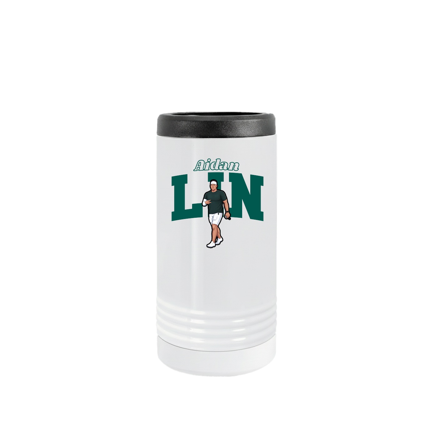 Slim Beverage Holder — Name Arch in White
