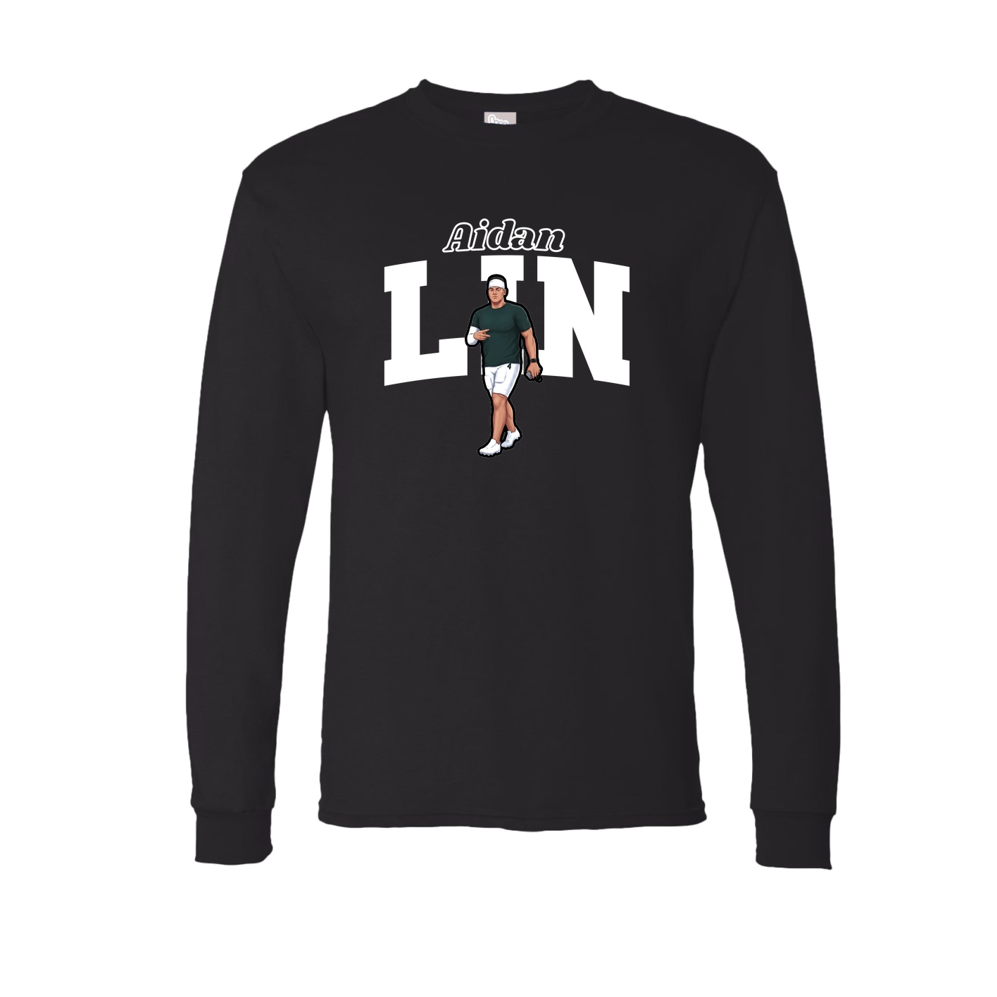 Long Sleeve Tee — Name Arch in Black