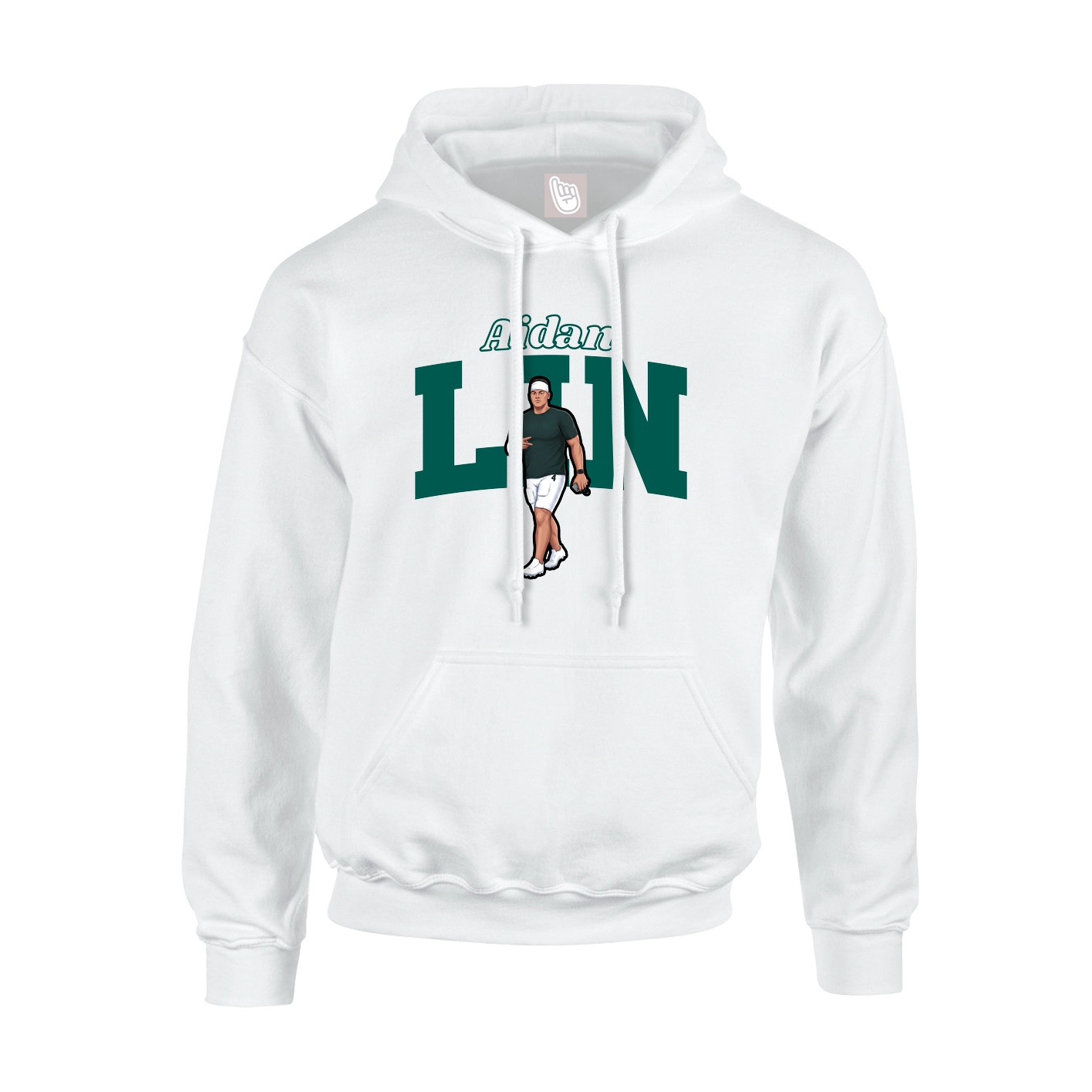 Hoodie — Name Arch in White