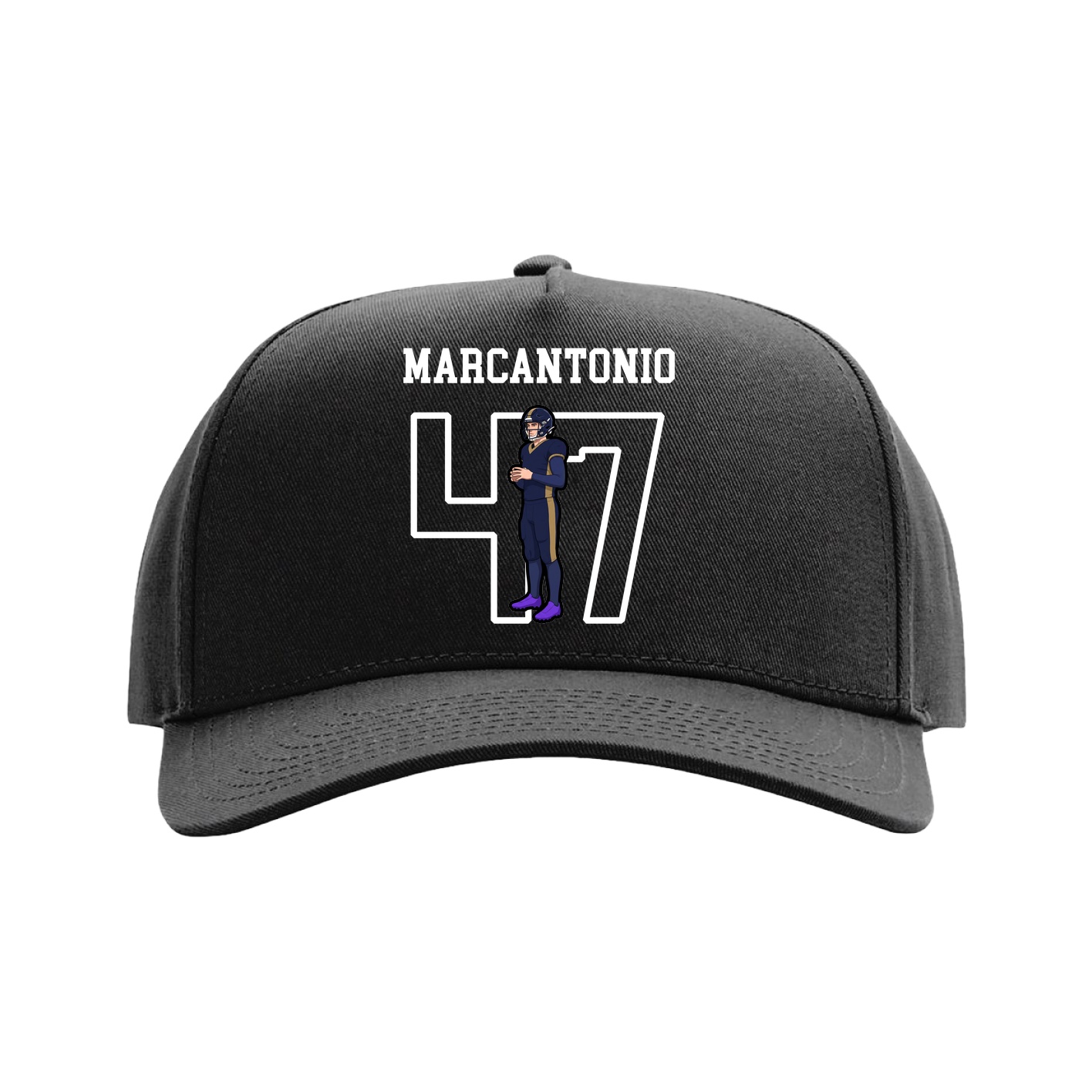 Full Fabric Five-Panel Champ Cap — Shirsey in Black