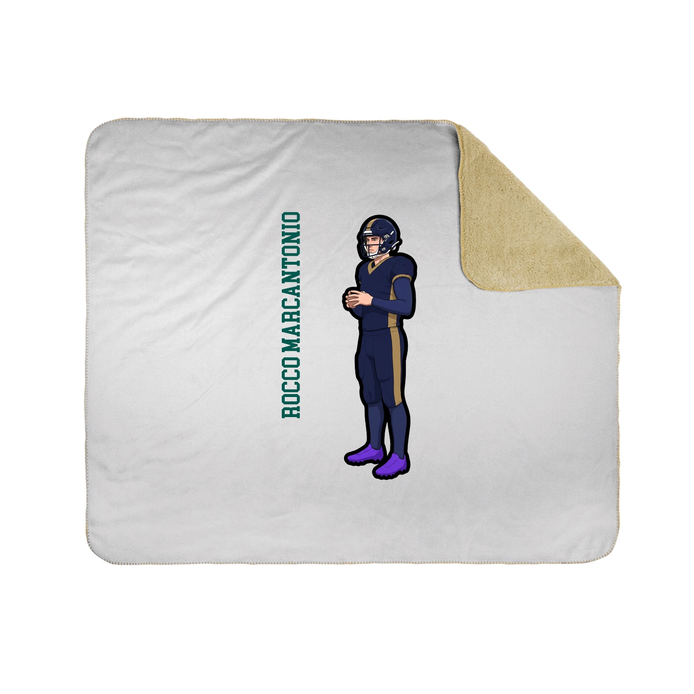 Throw Blanket — Name Vertical in White