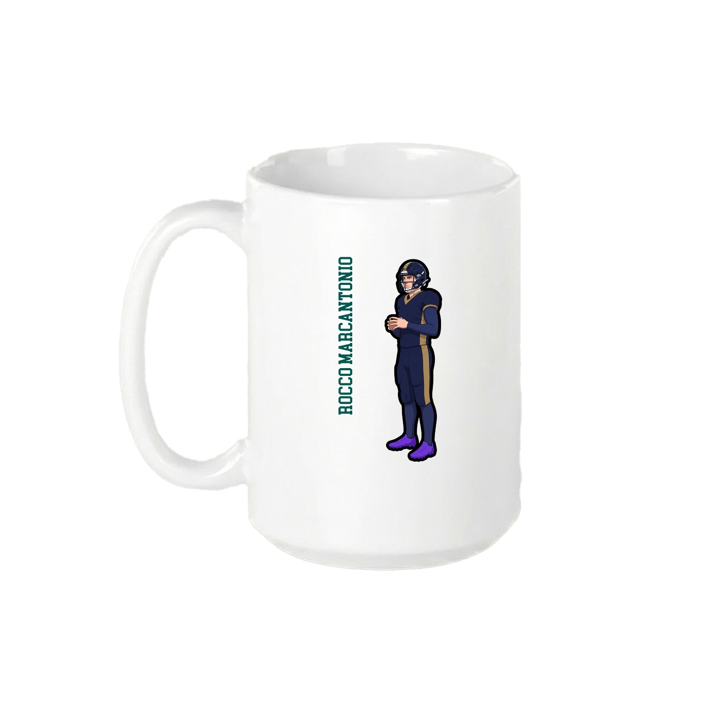 15oz Coffee Mug — Name Vertical in White