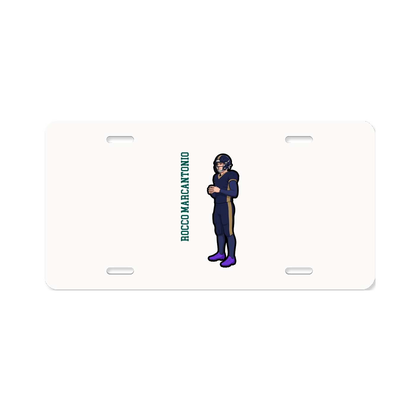 License Plate — Name Vertical in Classic