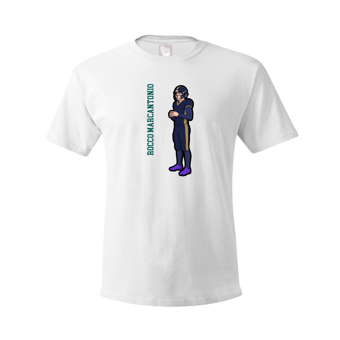 Tee — Name Vertical in White