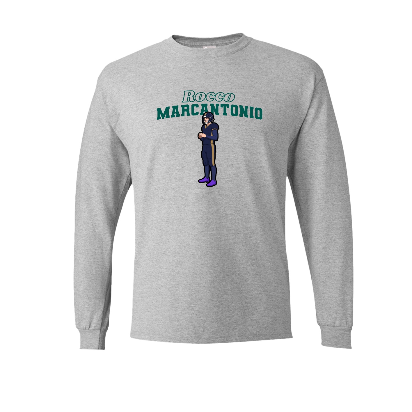 Long Sleeve Tee — Name Arch in Grey
