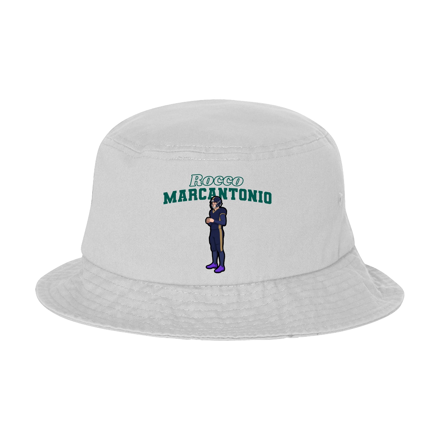 Bucket Cap — Name Arch in White