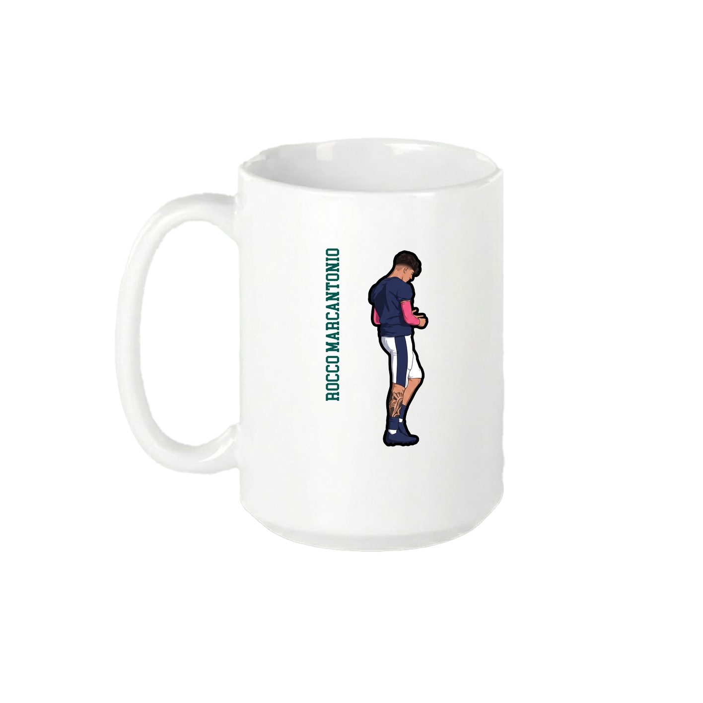 15oz Coffee Mug — Name Vertical in White