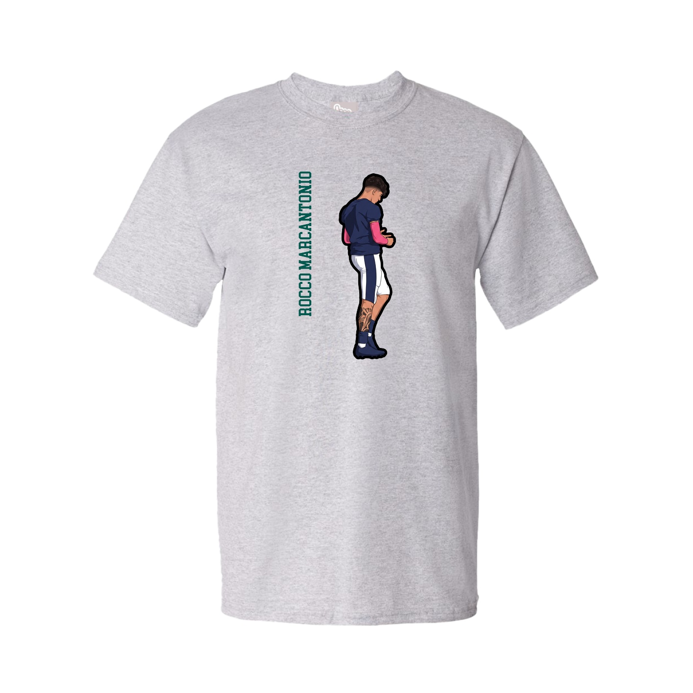 Tee — Name Vertical in Grey