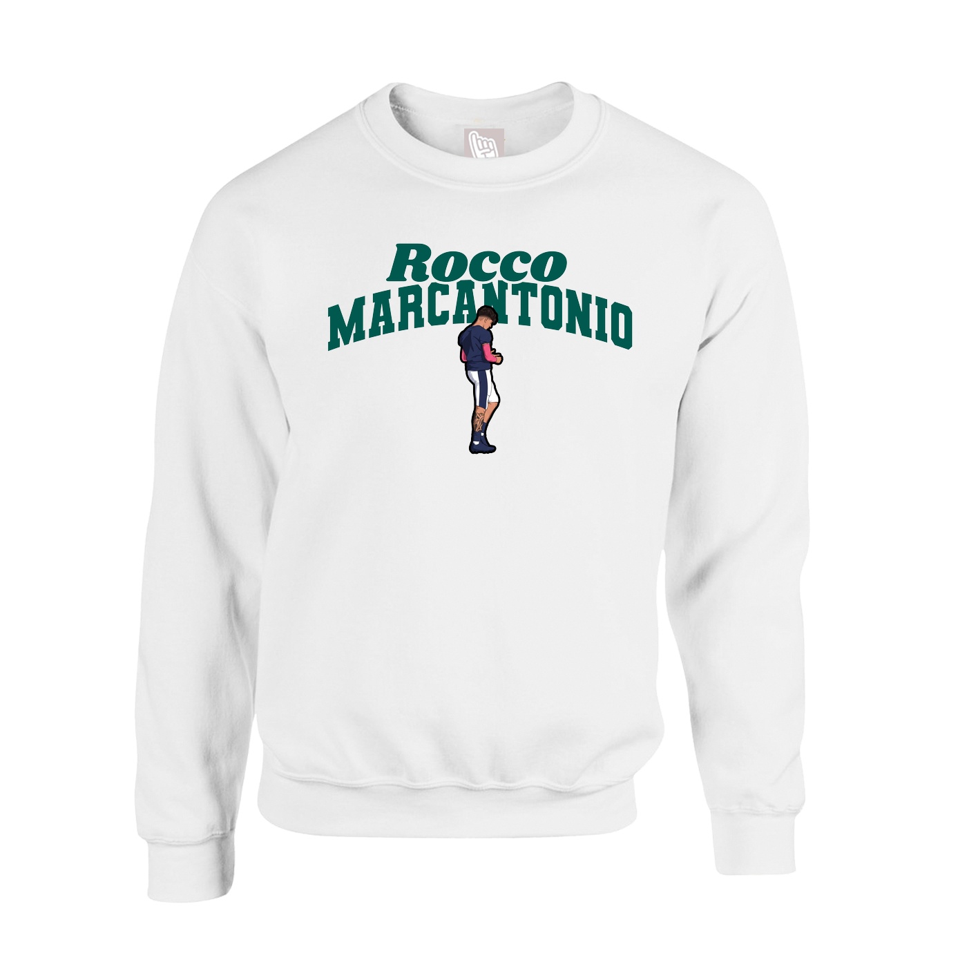 Fleece Crew — Signature Arch in White
