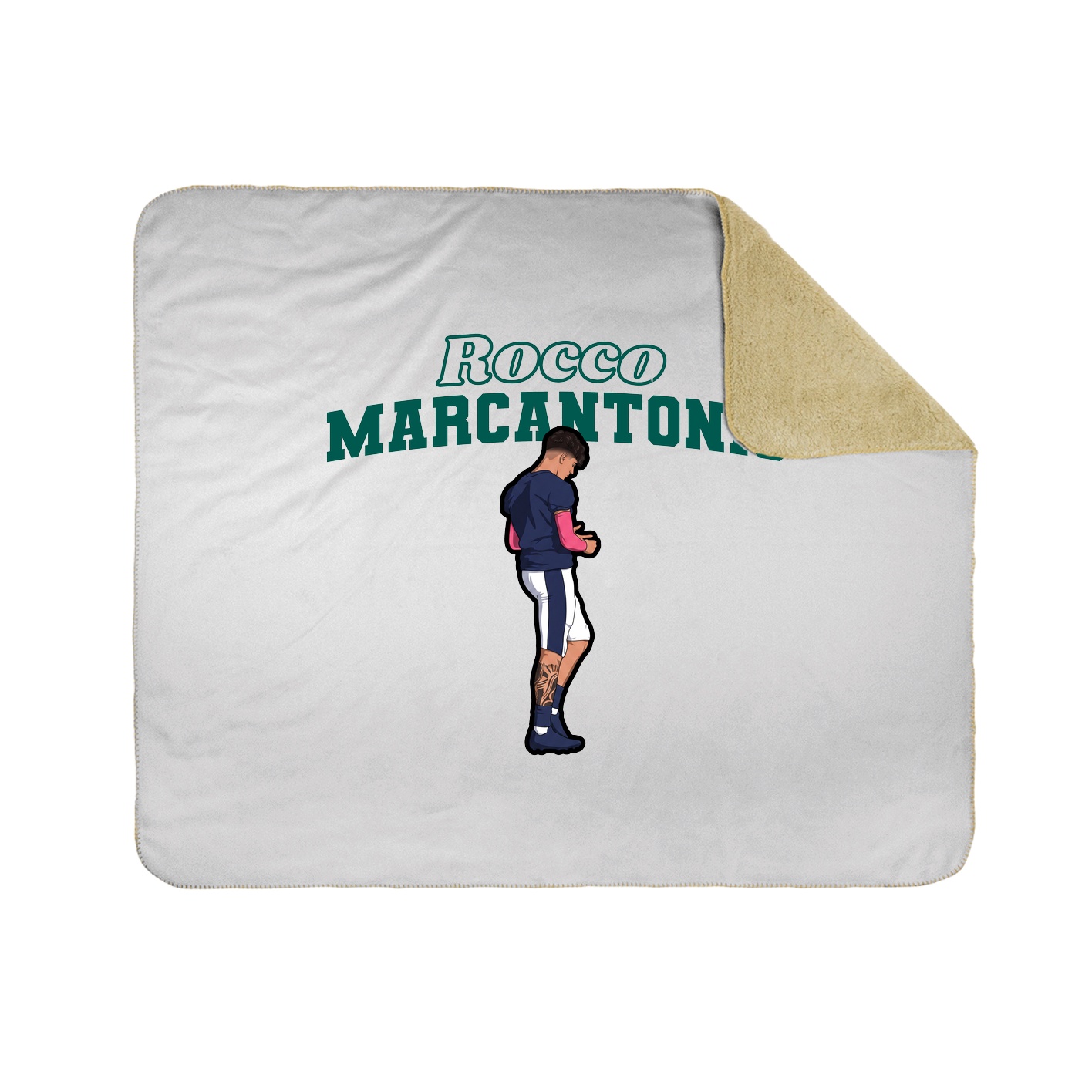 Throw Blanket — Name Arch in White