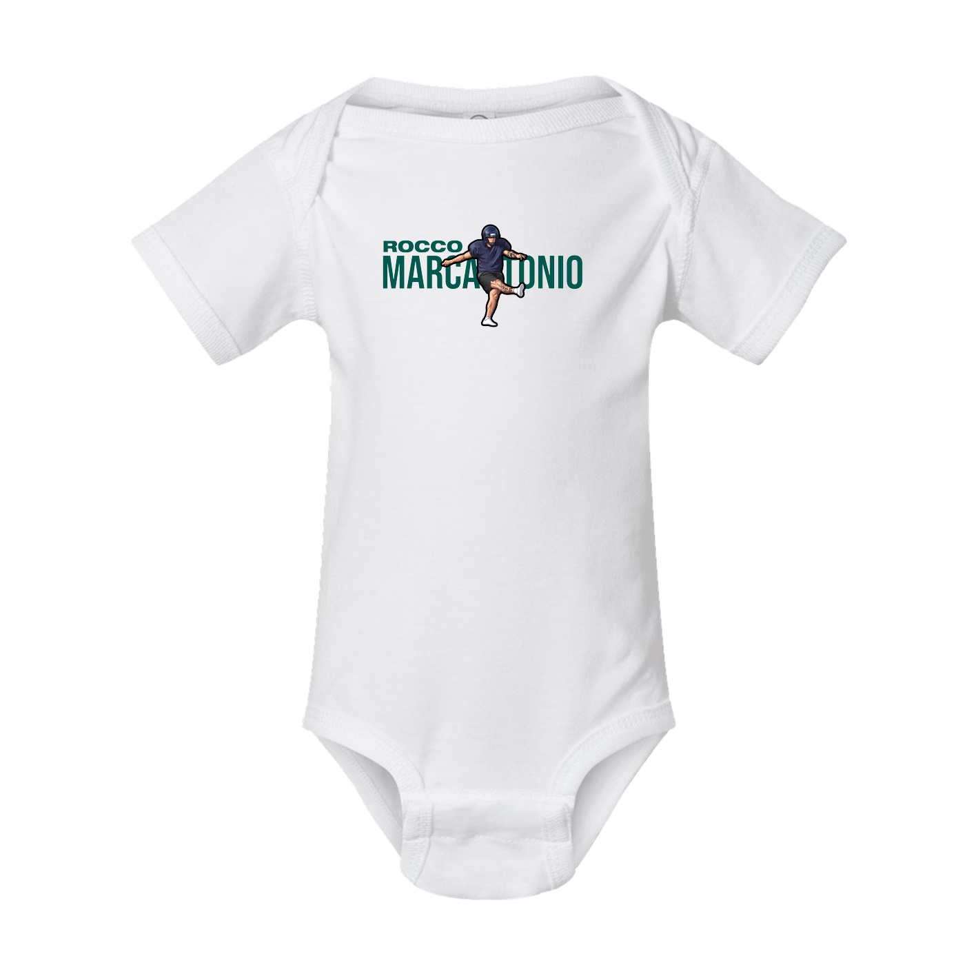 Baby Onesie — Player Name in White