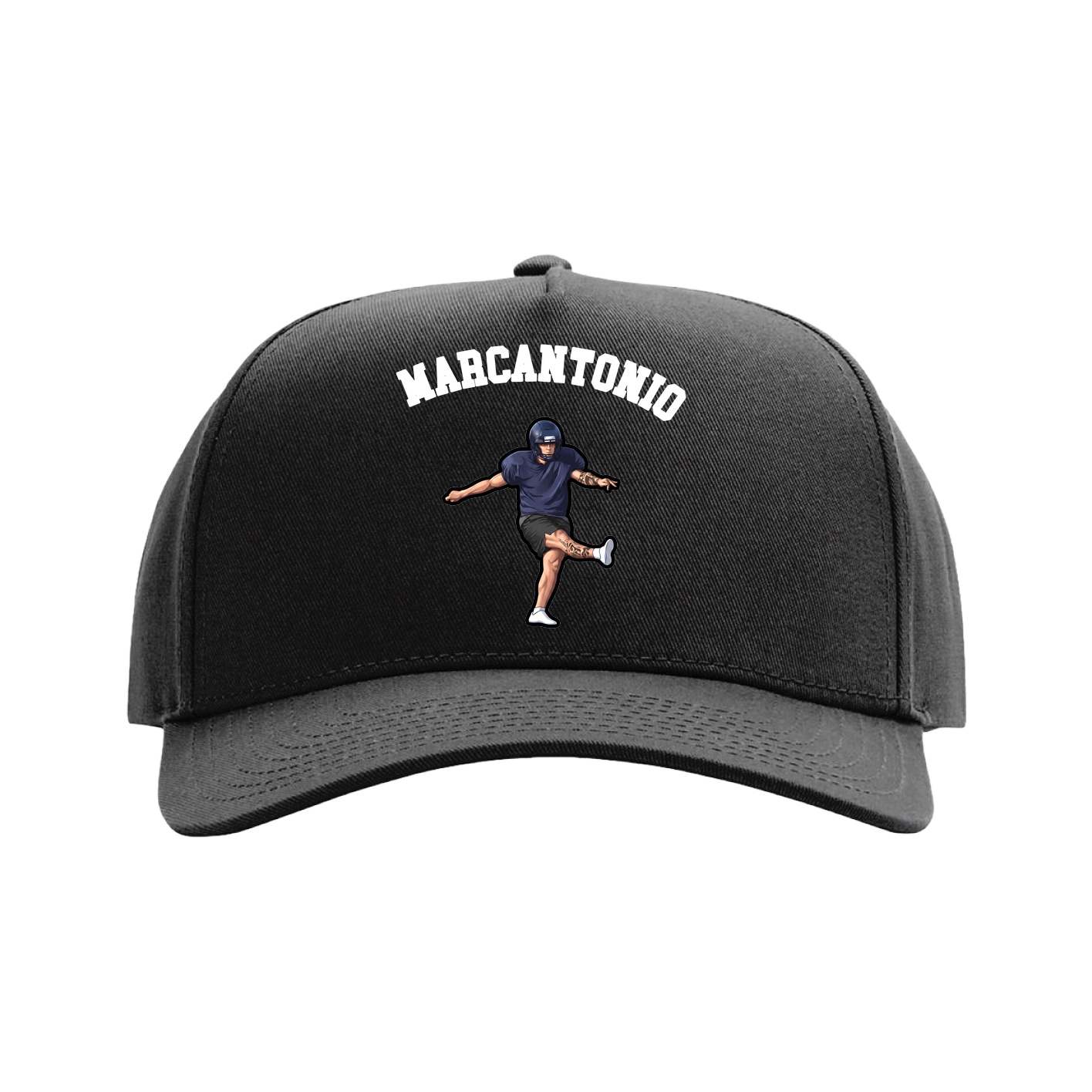 Full Fabric Five-Panel Champ Cap — Shirsey Arch in Black