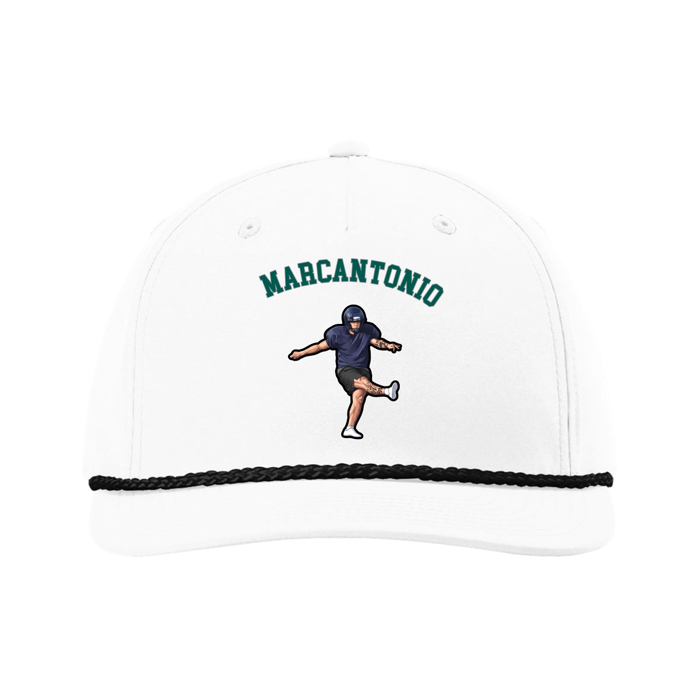Five-Panel Classic Rope Cap — Shirsey Arch in White