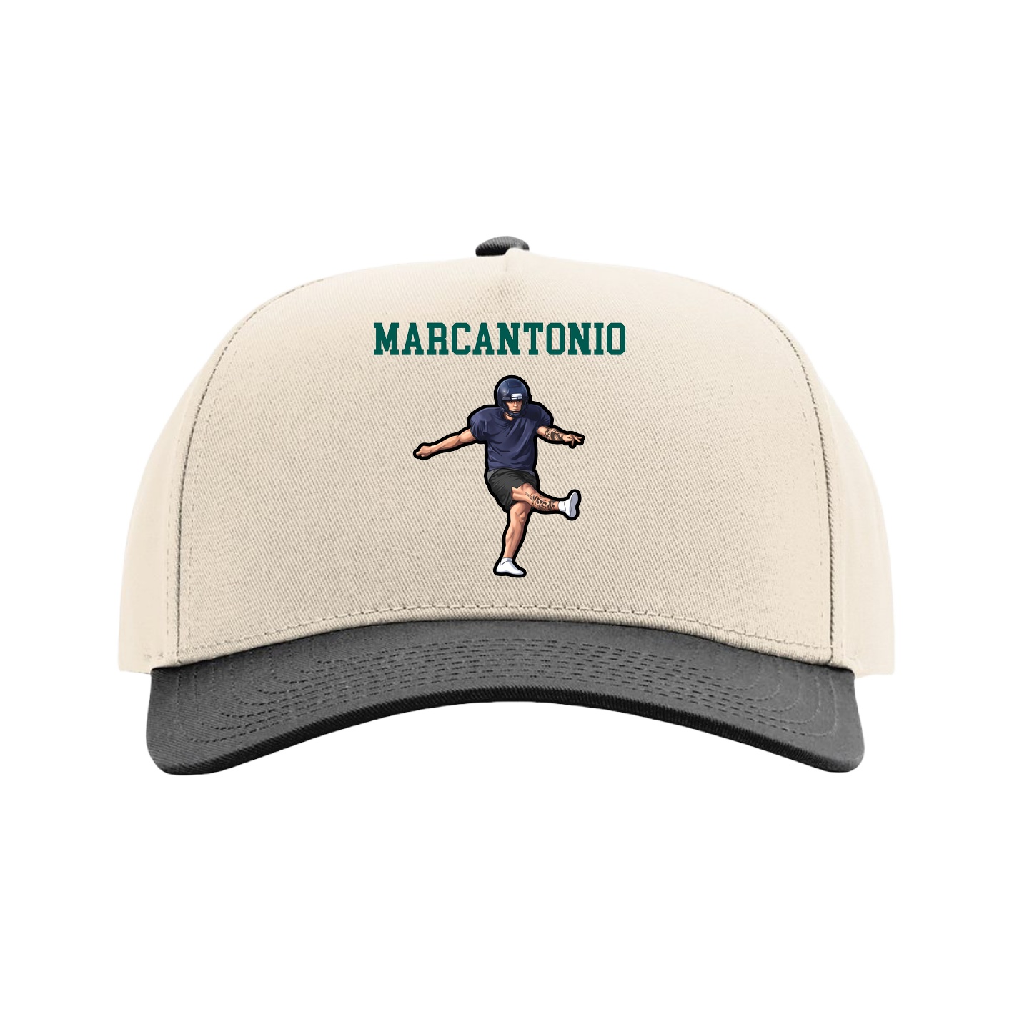 Full Fabric Five-Panel Champ Cap — Shirsey in Cream/Black