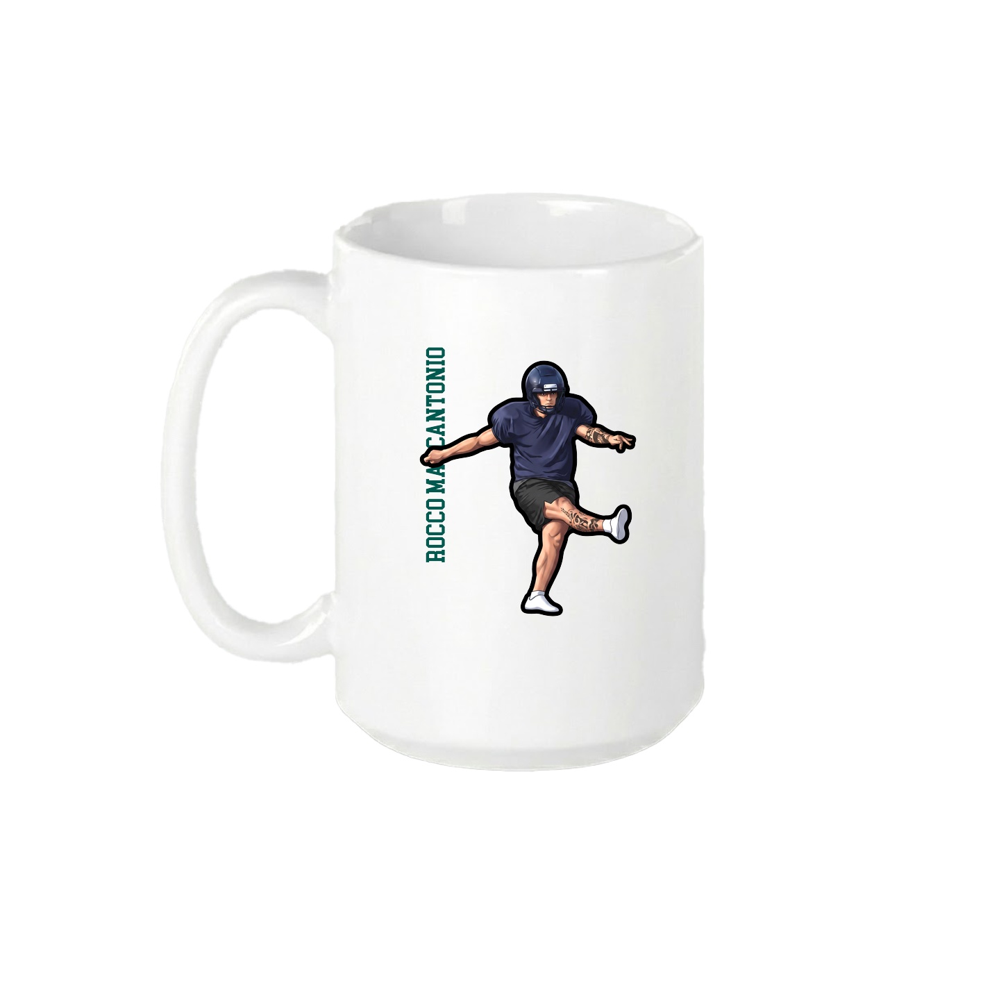 15oz Coffee Mug — Name Vertical in White