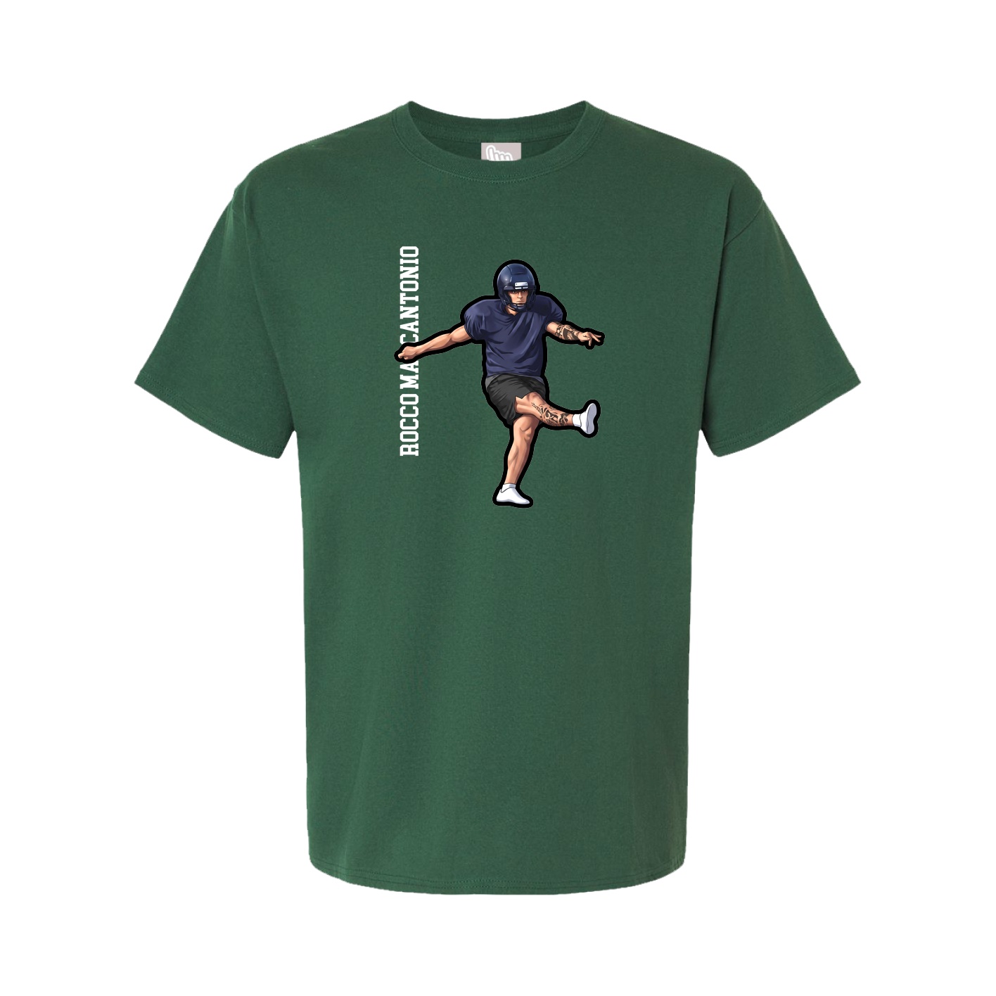 Youth Tee — Name Vertical in Green