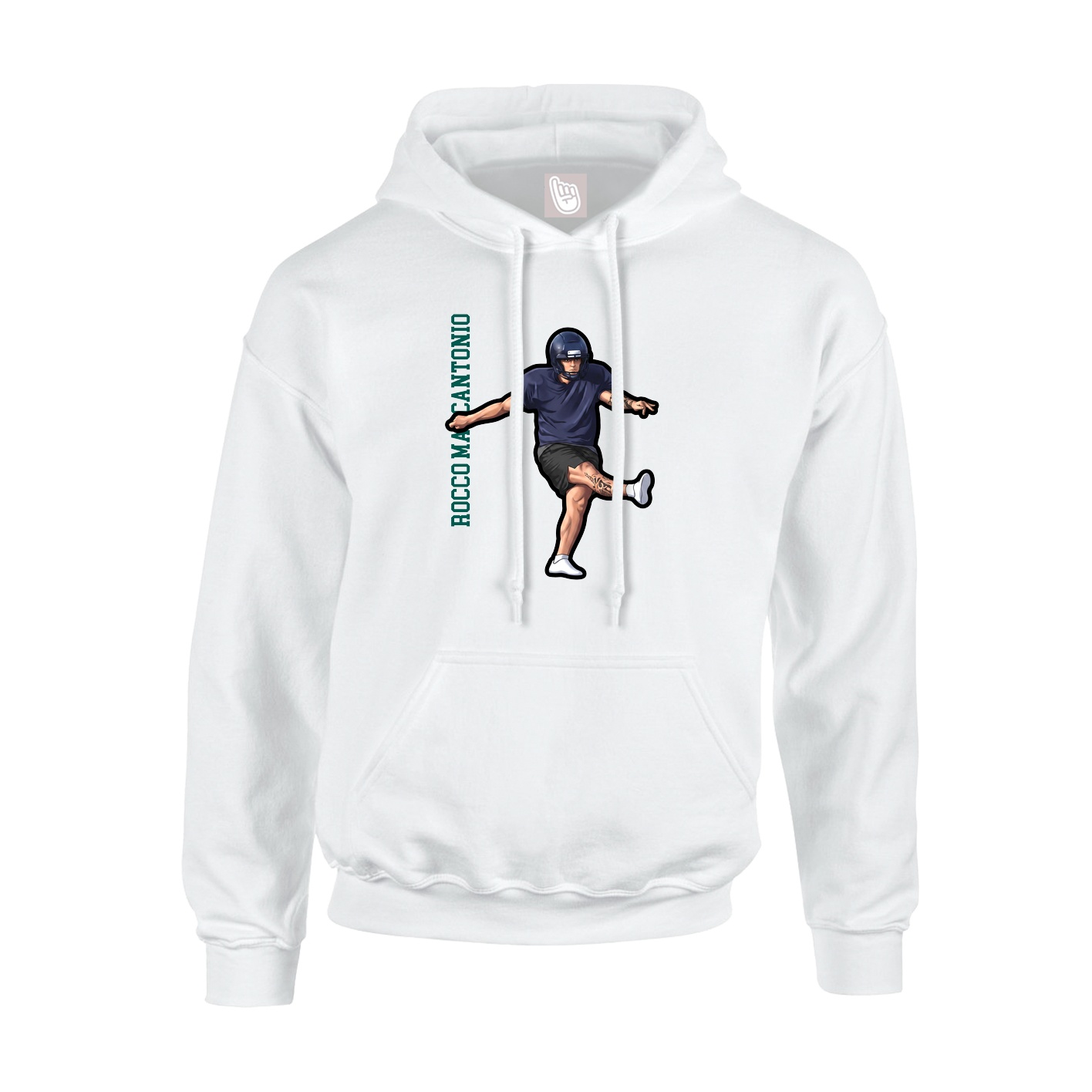Hoodie — Name Vertical in White