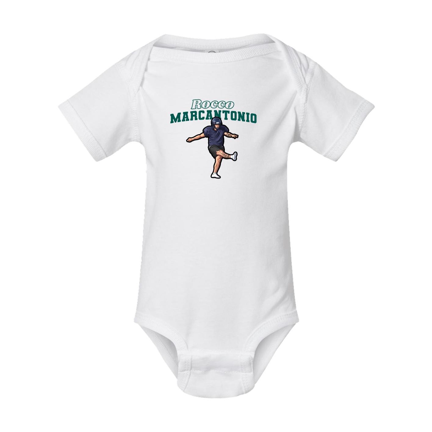 Baby Onesie — Name Arch in White