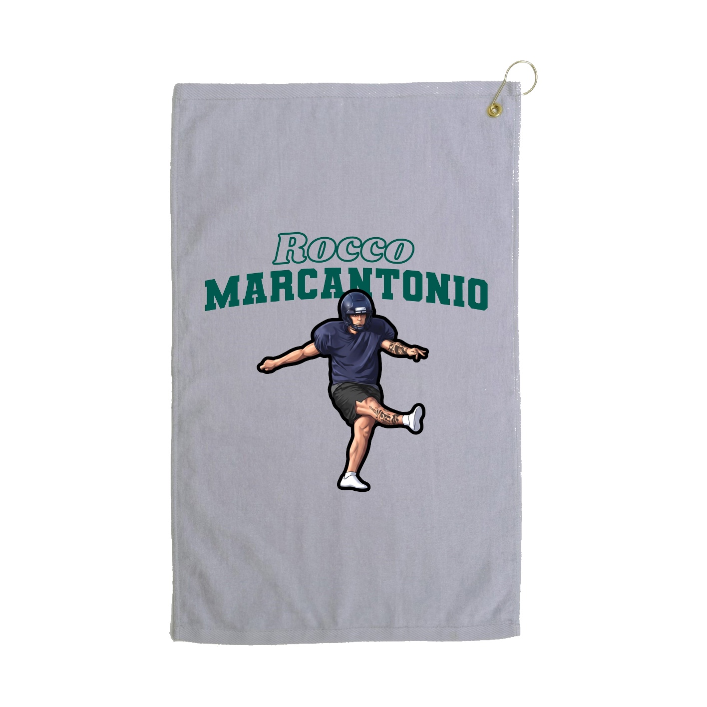 Golf Towel — Name Arch in Grey