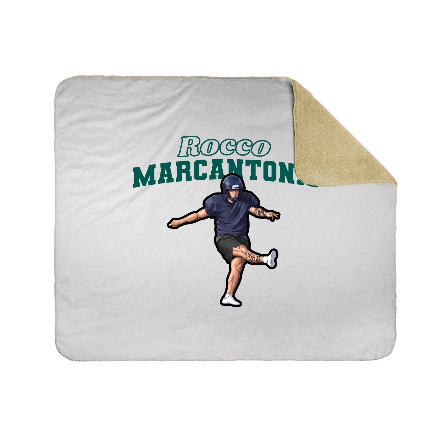 Throw Blanket — Name Arch in White