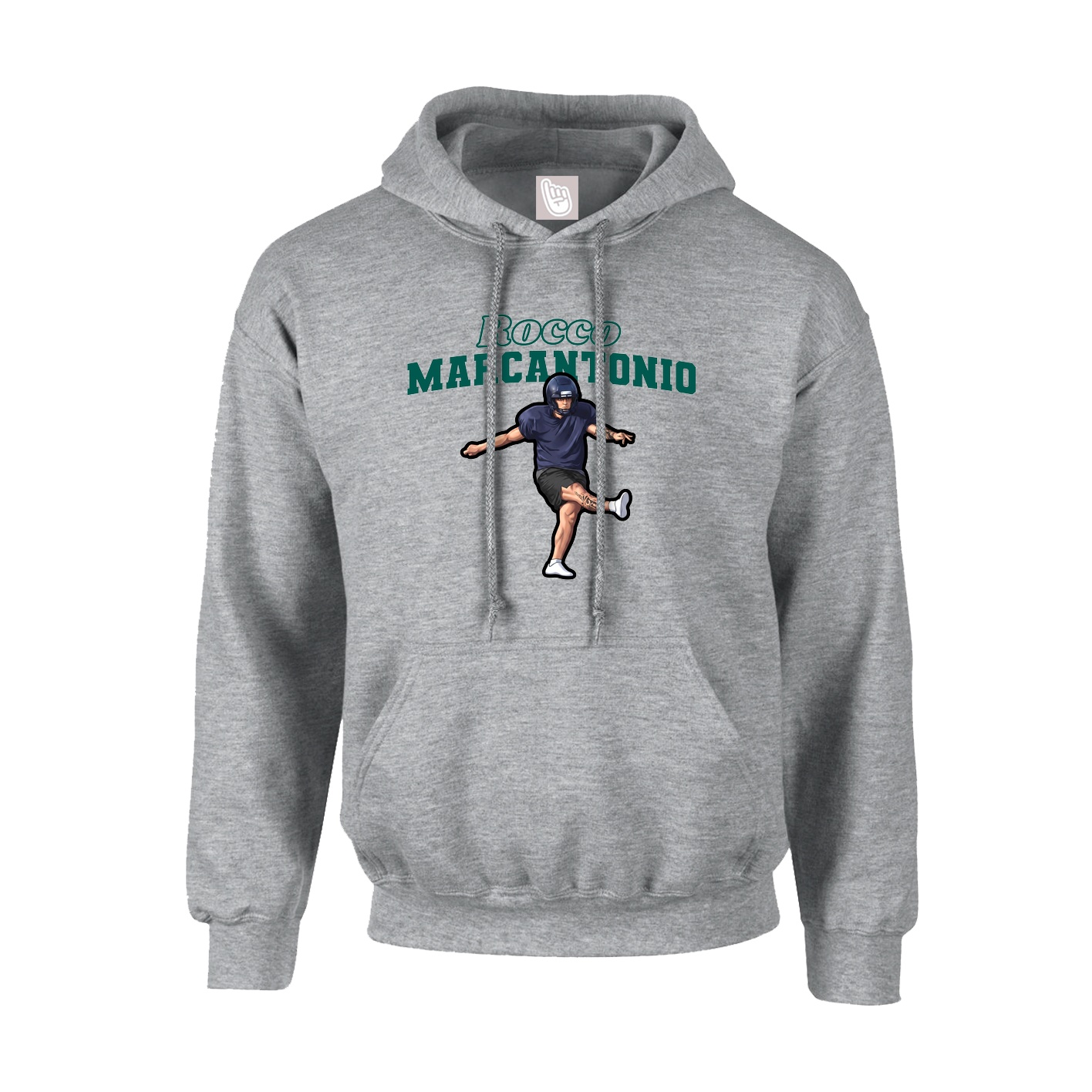 Youth Hoodie — Name Arch in Grey