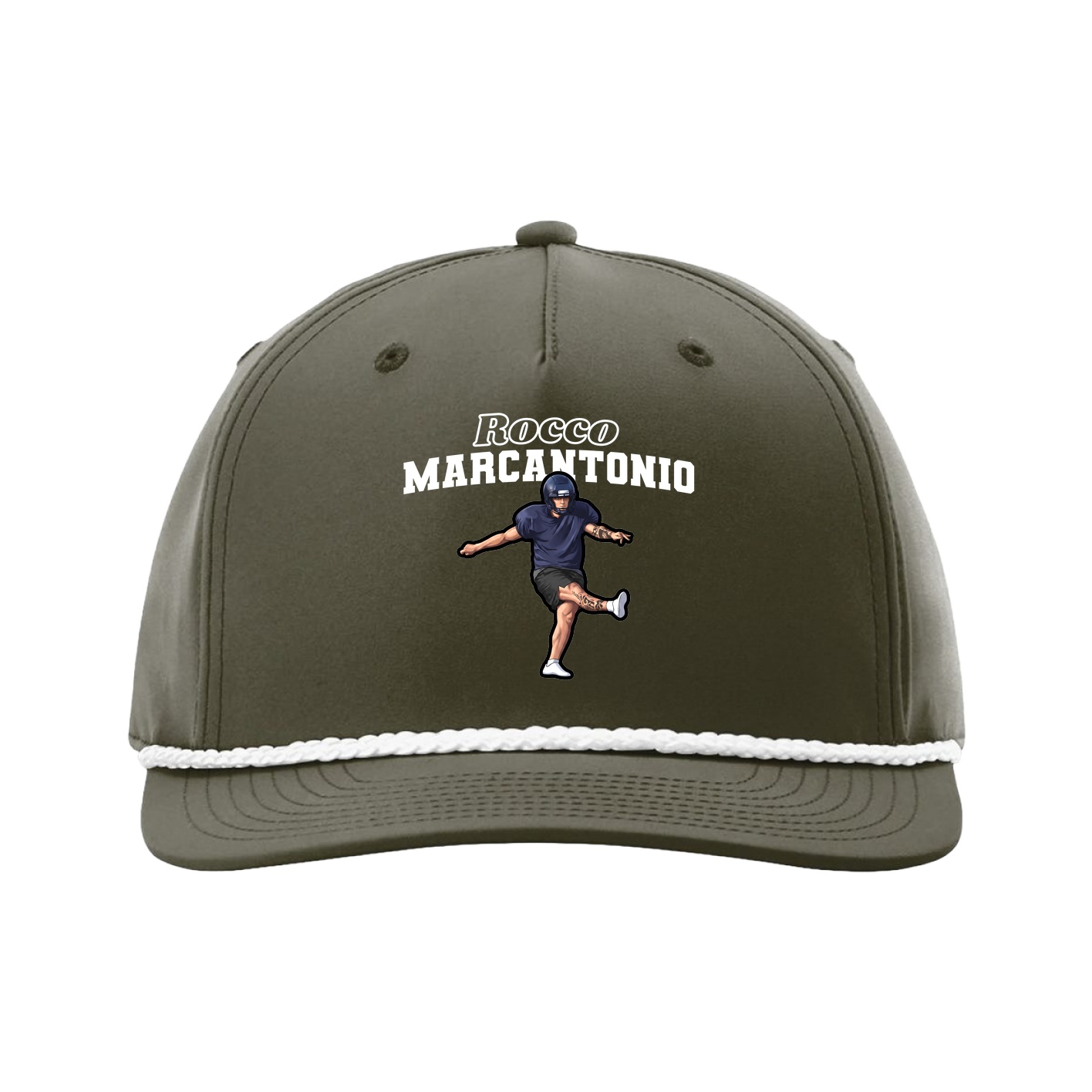 Five-Panel Classic Rope Cap — Name Arch in Green