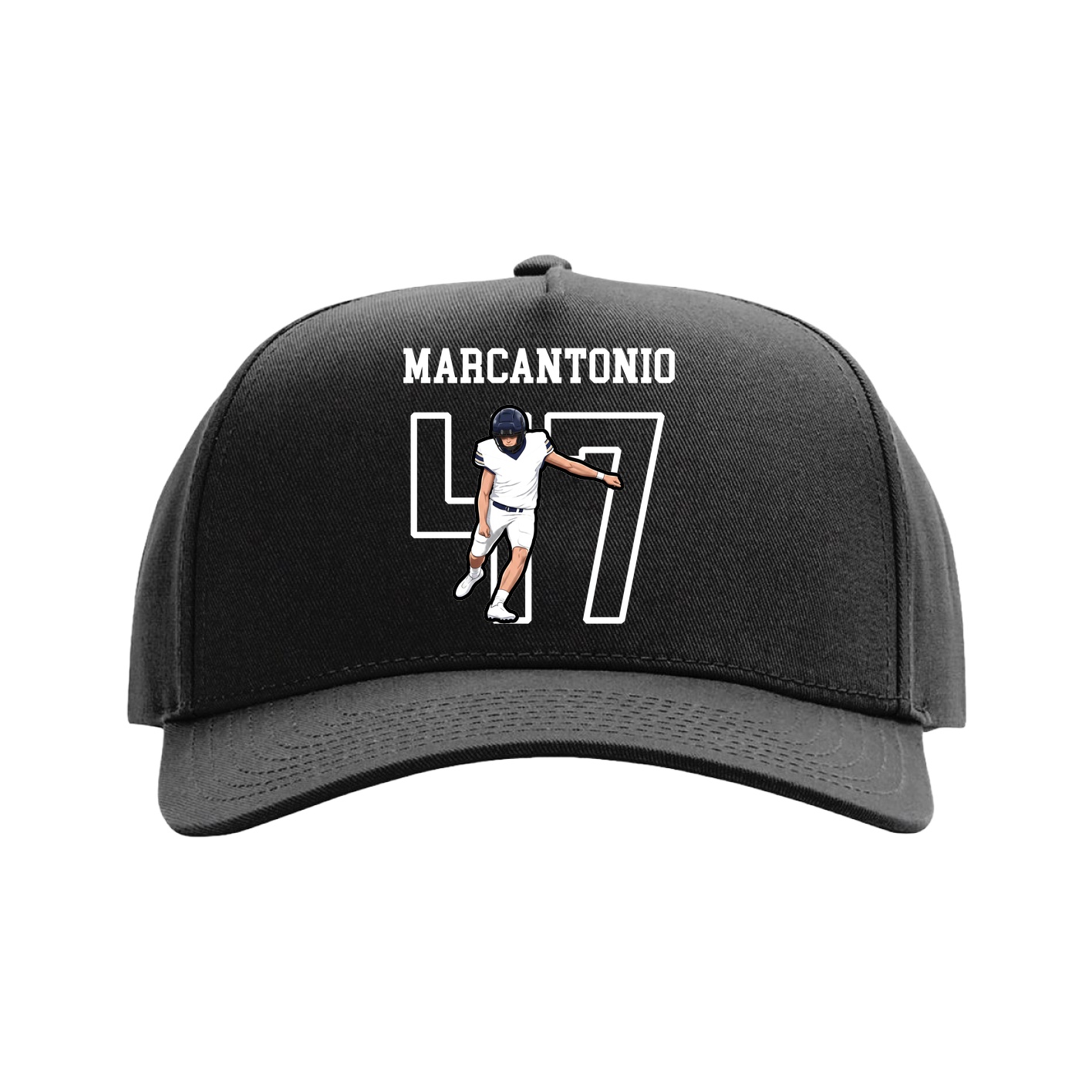 Full Fabric Five-Panel Champ Cap — Shirsey in Black