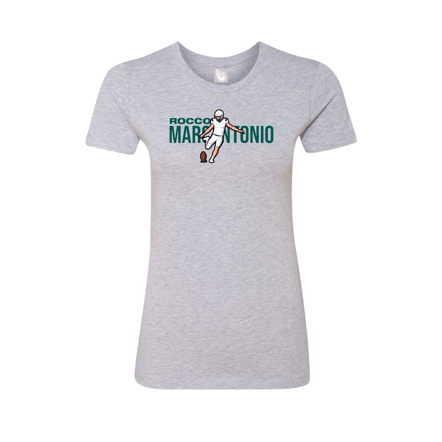 Fitted Women's Tee — Player Name in Grey