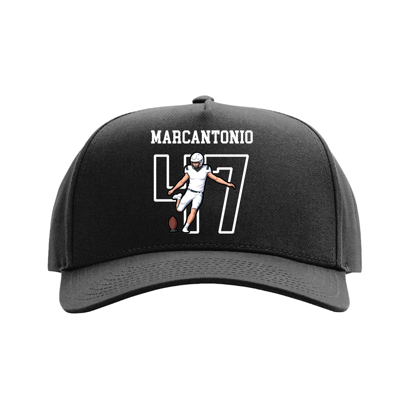 Full Fabric Five-Panel Champ Cap — Shirsey in Black