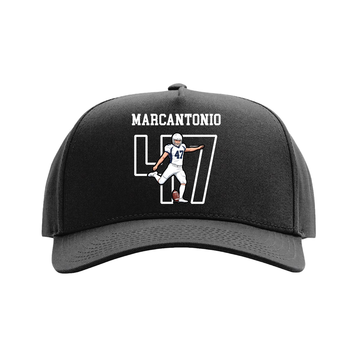 Full Fabric Five-Panel Champ Cap — Shirsey in Black