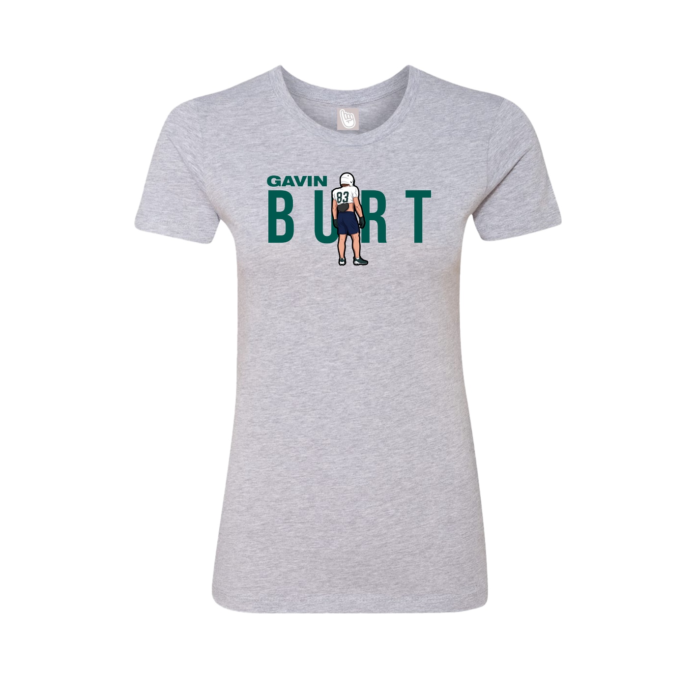 Fitted Women's Tee — Player Name in Grey