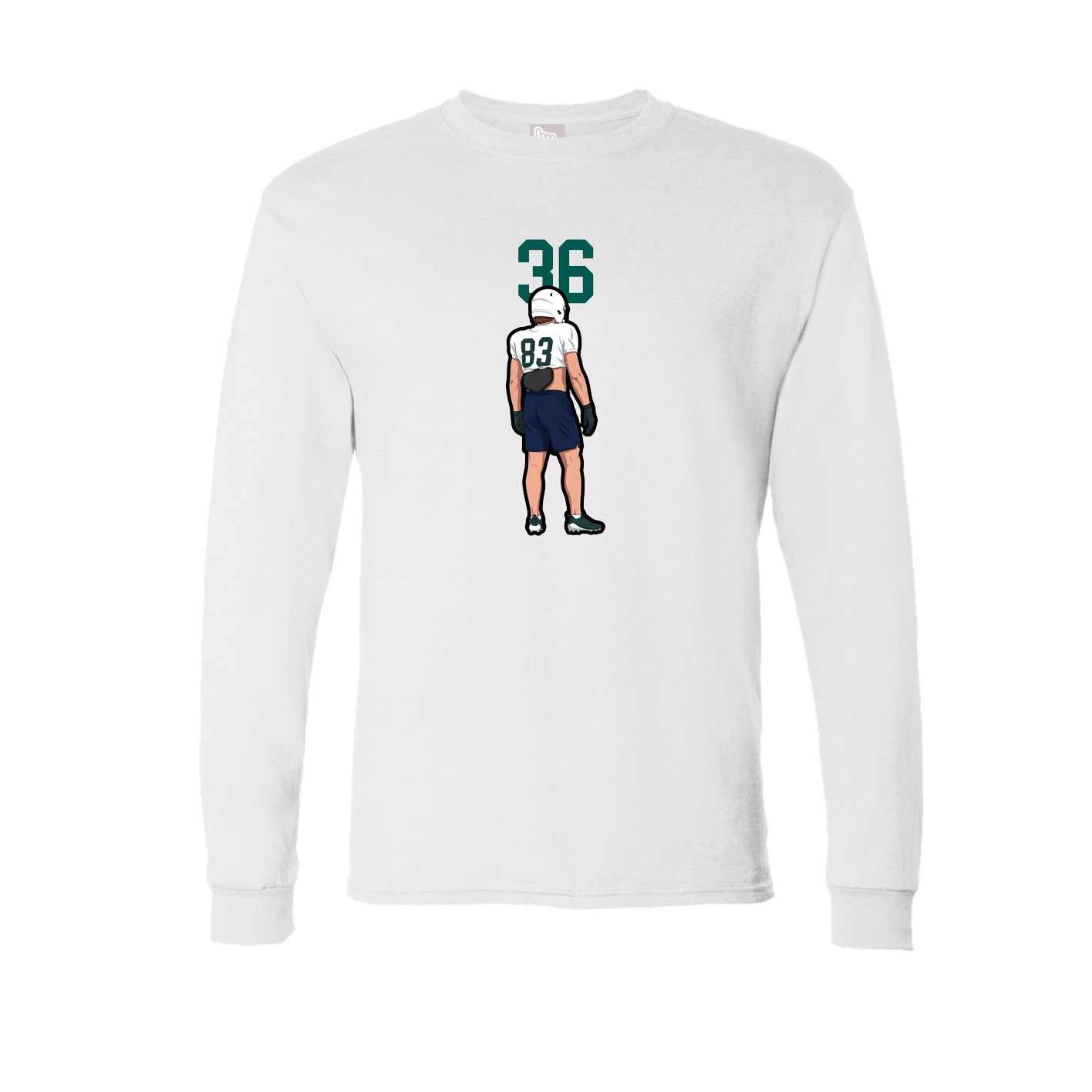 Long Sleeve Tee — Number Top in White