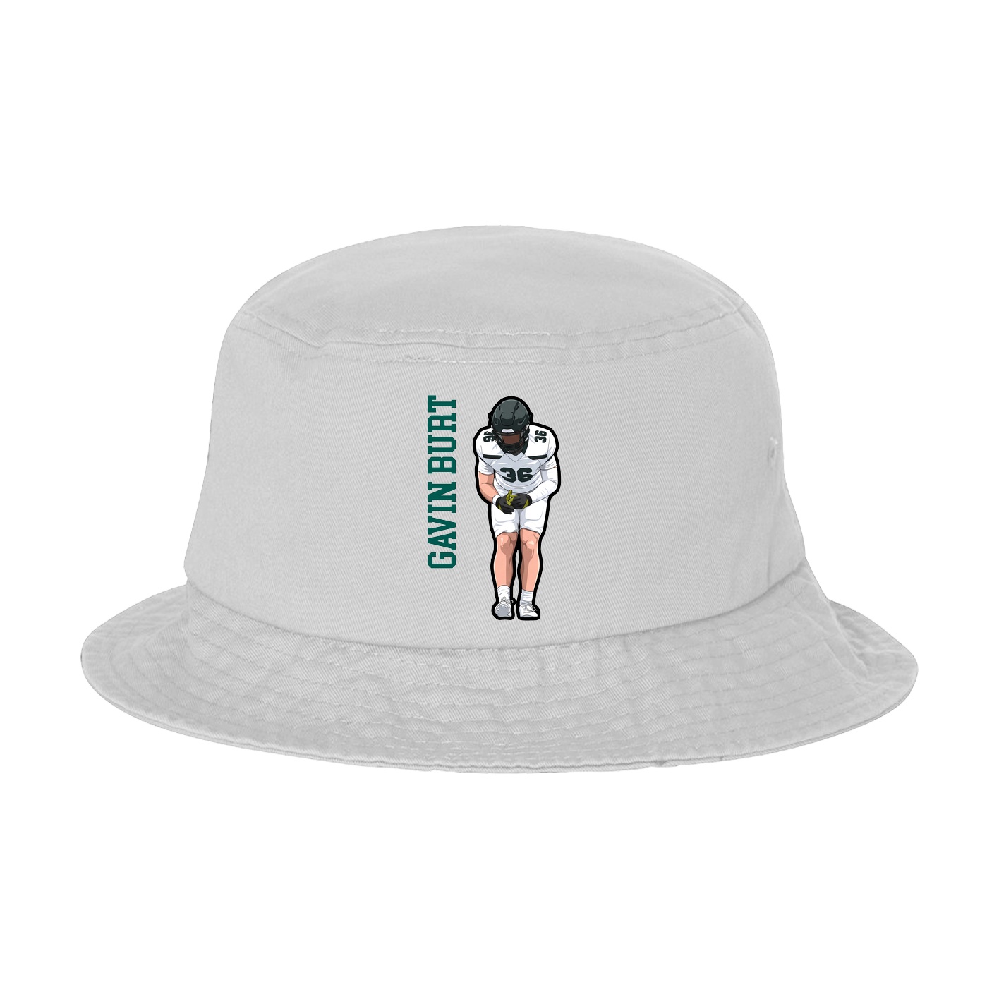 Bucket Cap — Name Vertical in White