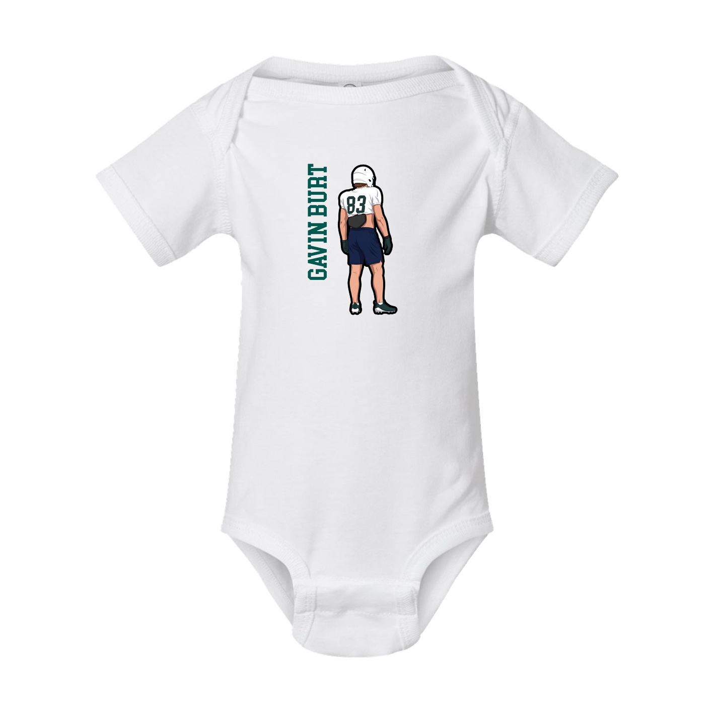 Baby Onesie — Name Vertical in White
