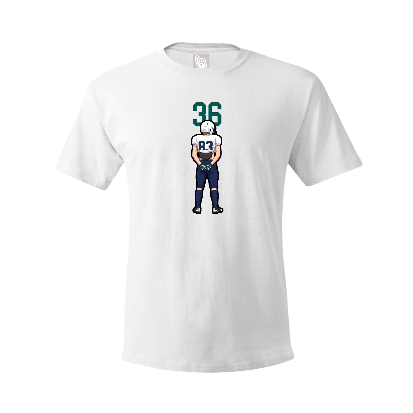 Youth Tee — Number Top in White