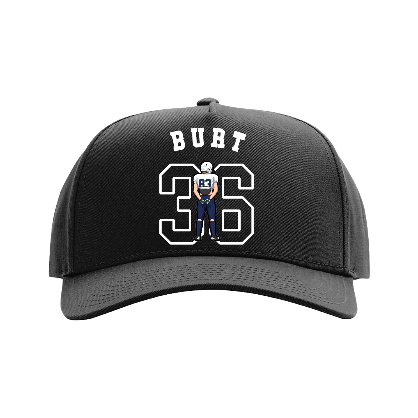 Full Fabric Five-Panel Champ Cap — Shirsey Arch in Black