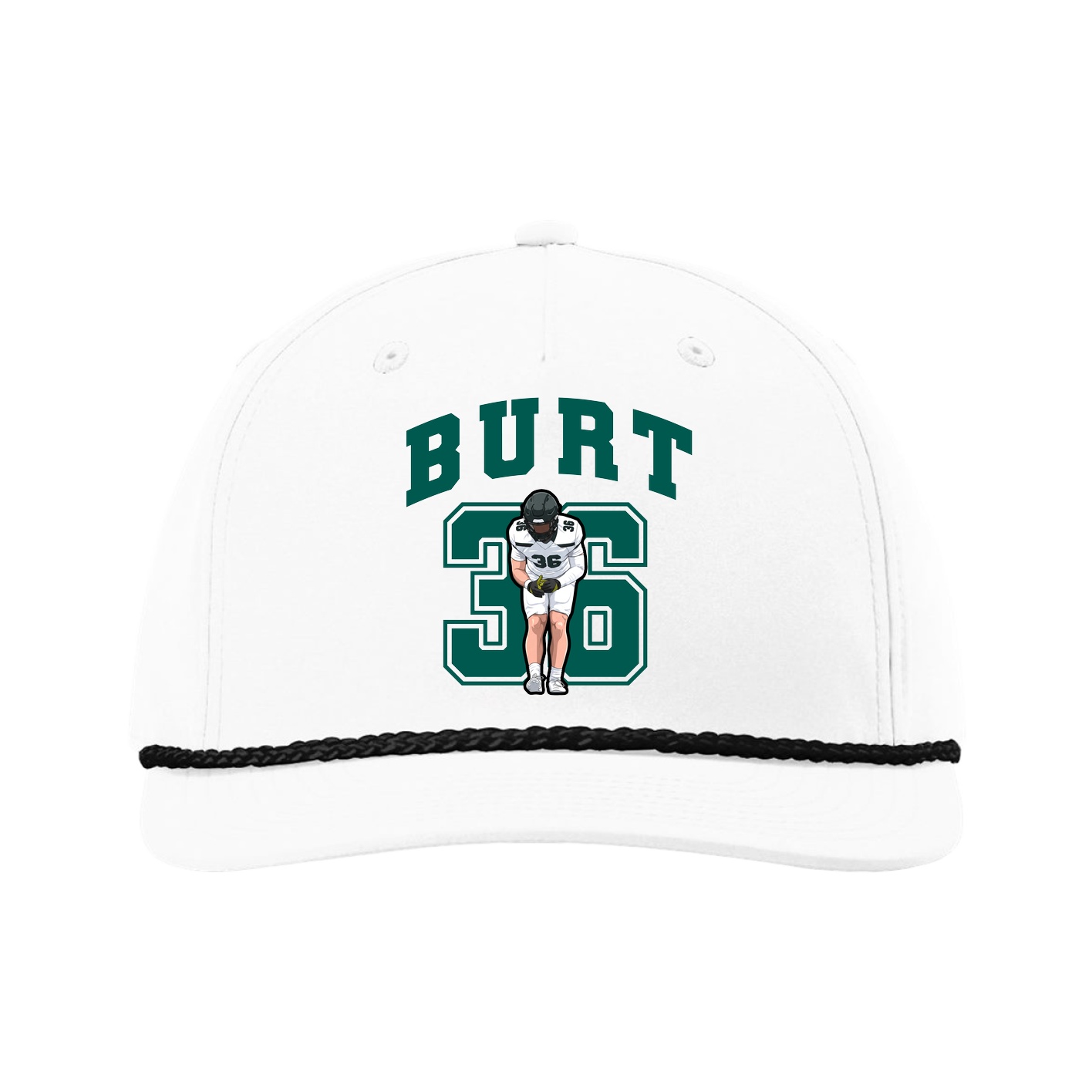 Five-Panel Classic Rope Cap — Number in White