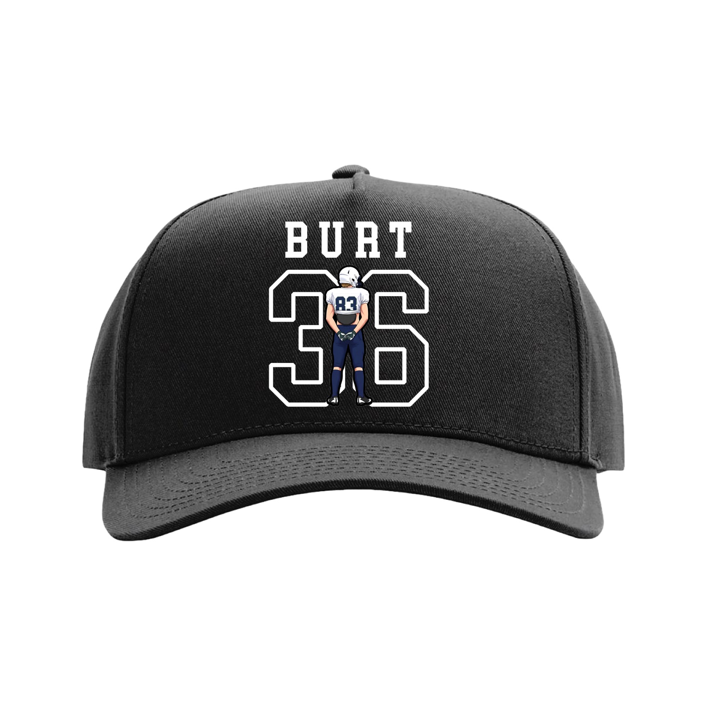 Full Fabric Five-Panel Champ Cap — Shirsey in Black